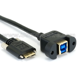 USB 3 Locking Micro-B to Panel Mount B